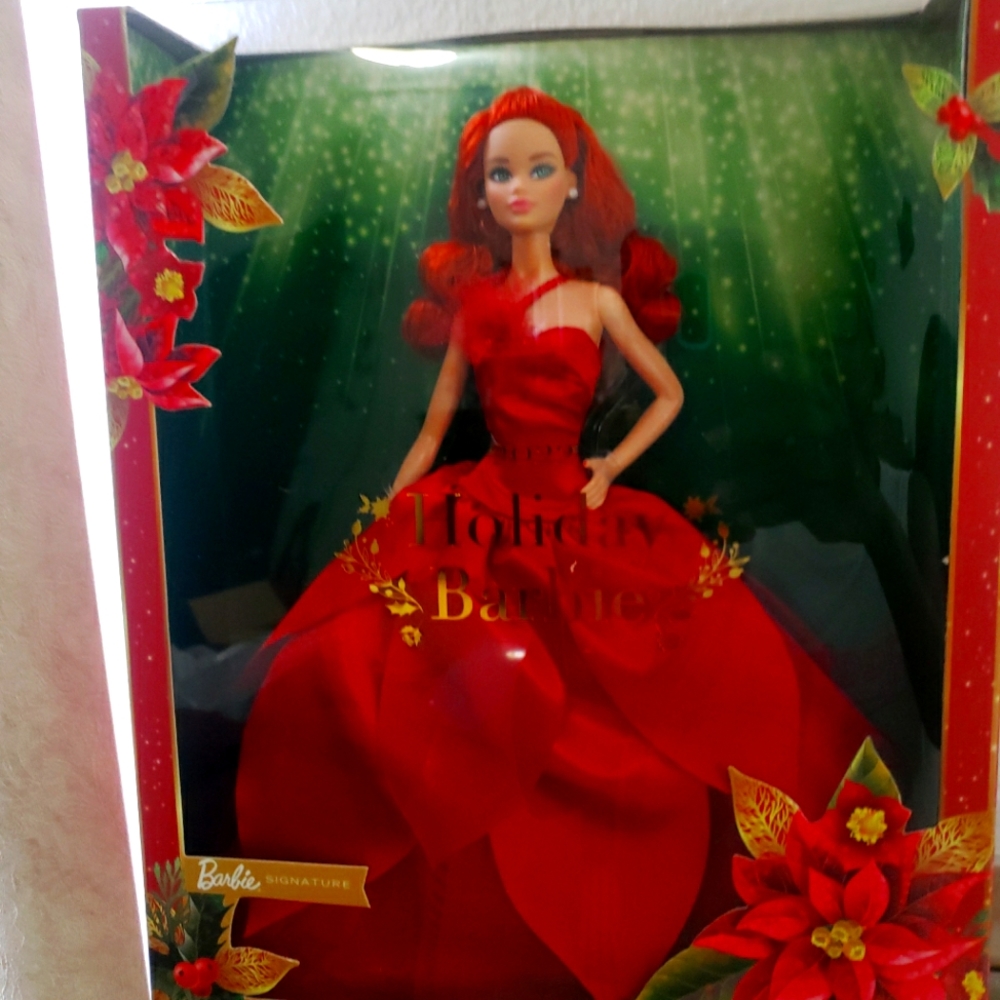 COPY - Barbie Signature 2022 Holiday Barbie. RED HAIR